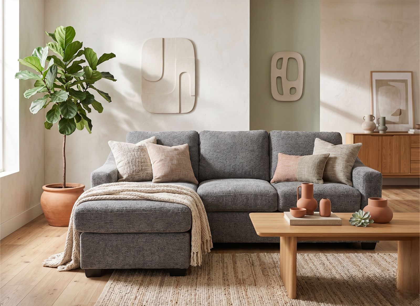 Modular Grey Chaise Sectional