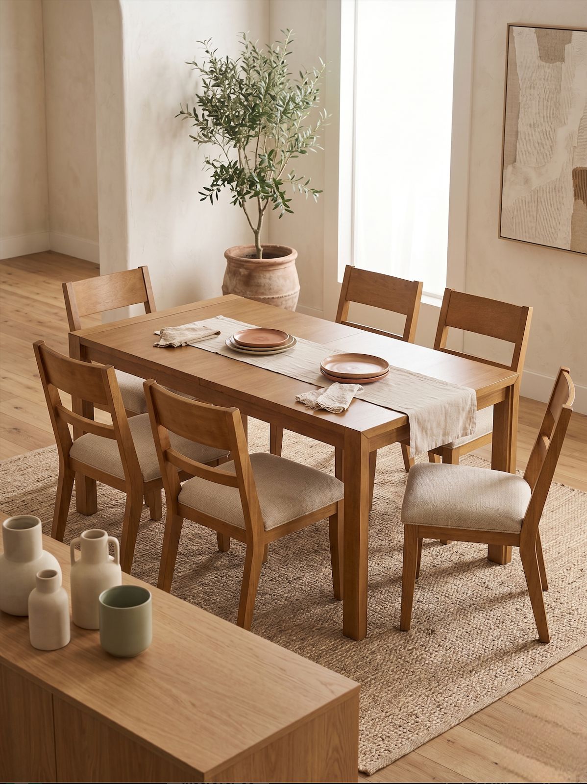Solid Oak Extending 7-Piece Dining Set
